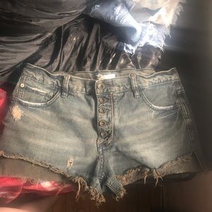 Black Free People Denim Cut offs